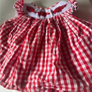 Arkansas Razorbacks  Red and White Gingham Kids Dress